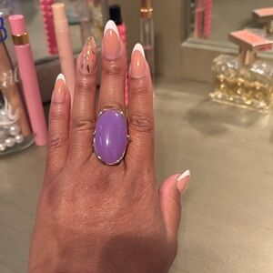 Purple Oval Stone Ring